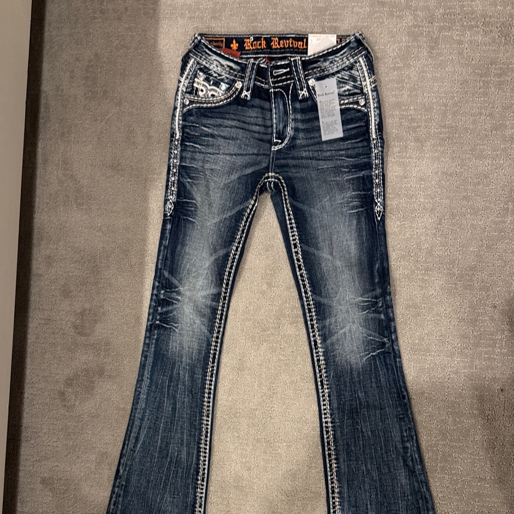 Rock Revival Women's Dark Blue Flare Jeans